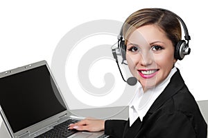 Beautiful woman working with laptop