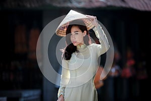 Beautiful women in Ao Dai Vietnam traditional