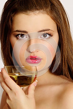 Beautiful women with glass wine