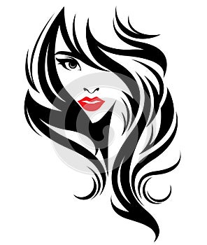 Beautiful women, logo women face makeup on white background, vector