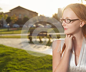 Beautiful women in park. Beautiful young women in