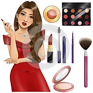 Beautiful woman beauty make up logo icon photo