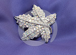 Beautiful women`s vintage brooch, with bright natural crystals