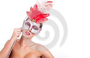 Beautiful women wearing a mask