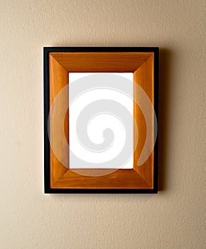 Beautiful wood frame on wall.