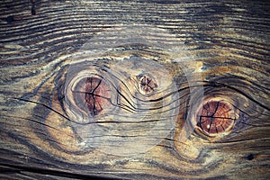 Beautiful wood knots on fir plank