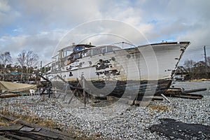 Beautiful wooden boat are due