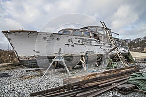 Beautiful wooden boat are due