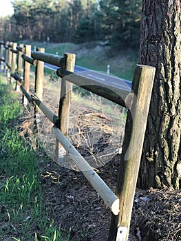 Beautiful wooden fence on the streets in Frankfurt