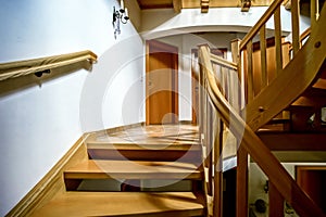 Beautiful wooden spiral staircase