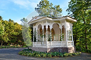 Beautiful wooden white arbour