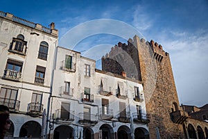 Beautiful World Heritage Monumental city of Cáceres located in the region of Extremadura, Spain