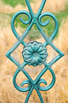 Beautiful wrought fence. Image of a decorative cast iron fence. metal fence. beautiful fence with artistic forging