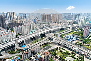 Beautiful wuhan city interchange overpass