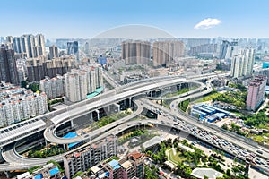 Beautiful wuhan city interchange overpass photo