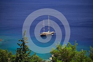 Luxury sailing yacht photo