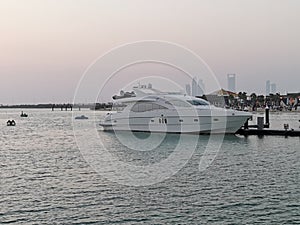 Beautiful yacht in a beach Abudhabi,UAE.
