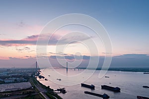 Beautiful yangtze river landscape at dusk