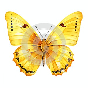 beautiful yellow butterfly clipart illustration