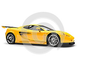 Beautiful yellow modern sport supercar