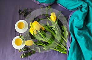 Beautiful yellow tulips