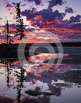 Beautiful Yellowknife sunset loving the pink skies