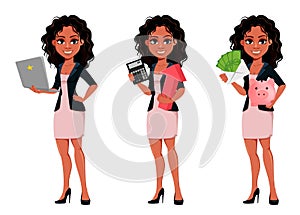 Beautiful young African American business woman