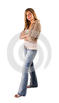 Beautiful young blonde full length portrait