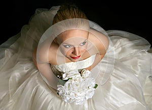 A Beautiful Young Bride Sitting