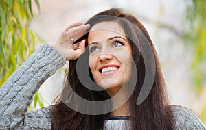 Beautiful young brunette girl portrait