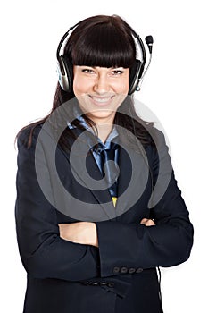 Beautiful Young Brunette Woman on White.