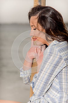 Beautiful young caucasian girl portrait