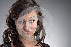 Beautiful Young Caucasian Woman Smirking Portrait