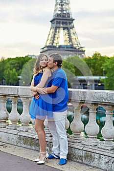 Beautiful young dating couple in Paris