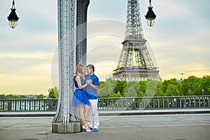 Beautiful young dating couple in Paris