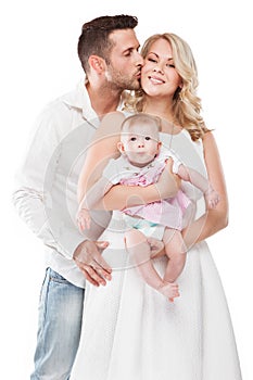 Beautiful young family with little baby