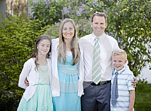 Beautiful Young Family Portrait outdoors