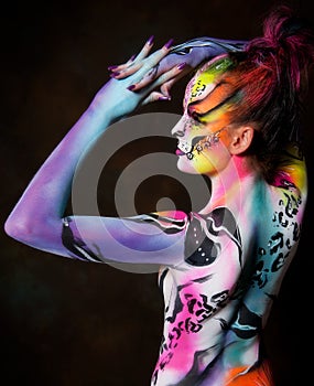 Beautiful young female with full body paint