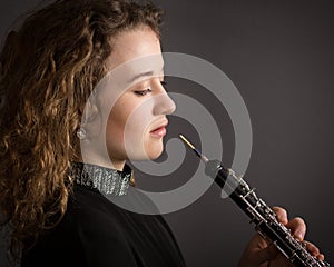 Beautiful Young Female Oboe Player