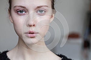 Beautiful young girl crying