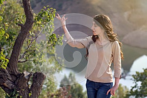 Beautiful young girl enjoying her freedom