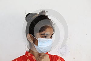 A beautiful young girl with mask. Causal portrait.