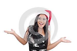 Beautiful young happy christmas woman