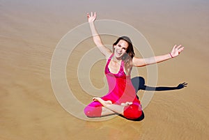 Beautiful young happy holiday woman