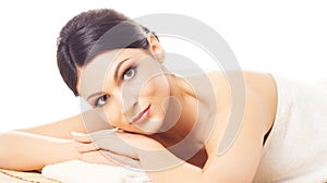 Beautiful, young and healthy woman in spa. Massage, health and healing concept.
