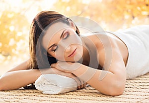 Beautiful, young and healthy woman in spa salon.