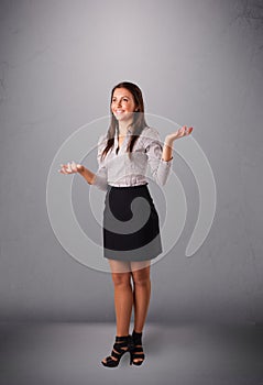 Beautiful young lady juggling with copy space