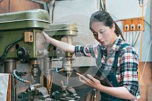 Beautiful young lathe company female leader