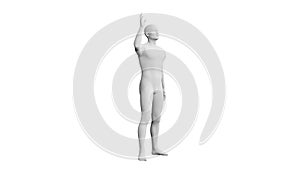 Beautiful young man posing, isolated on white background. 3d illustration (rendering). Android, mannequin