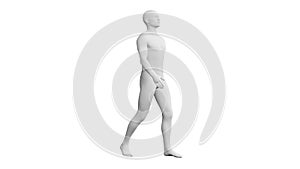 Beautiful young man posing, isolated on white background. 3d illustration (rendering). Android, mannequin